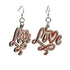 Red Sunflower Love Earrings featuring delicate gold-tone heart-shaped dangle earrings with intricate detailing.