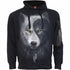 Black Jasper WOLF CHI side pocket hoodie in black, featuring a cozy fit and front pocket detail on a model.