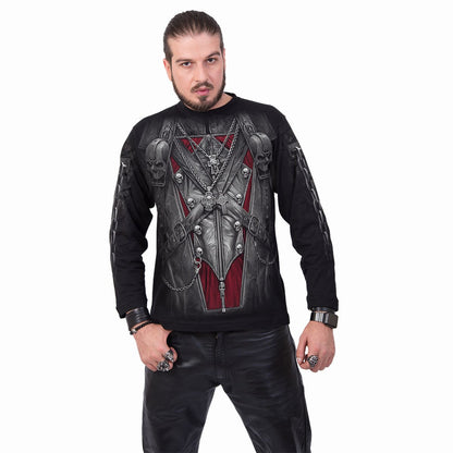 Black Jasper Strapped long-sleeve T-shirt in black, featuring a stylish strap detail, perfect for casual fashion wear.