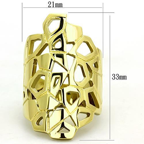Turquoise Tiger IP gold-ion plated stainless steel ring with no stone, sleek and modern jewelry design.