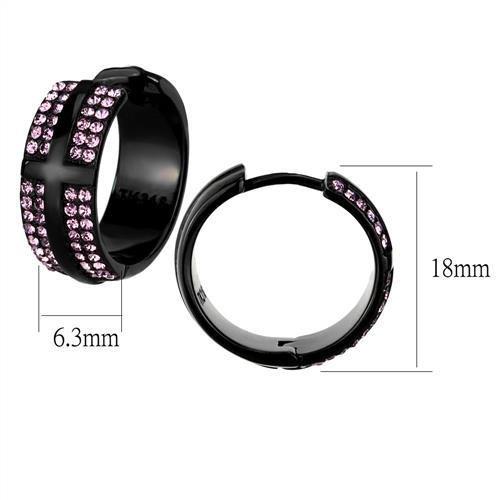 Turquoise Tiger TK2386 stainless steel earrings with black ion plating, featuring sleek, modern jewelry design with top-grade finish.