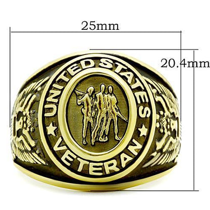 Turquoise Tiger stainless steel ring with IP gold ion plating and epoxy detailing, stylish jewelry accessory.