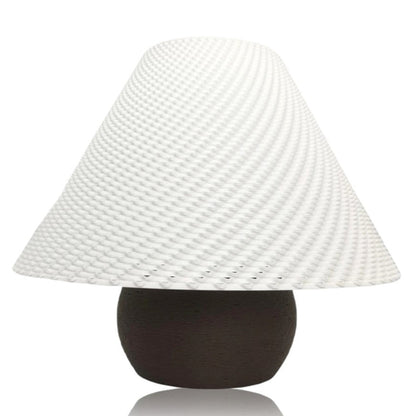 Azure Pontus Aurora Weave portable table lamp with brown woven design, ideal for ambient lighting and modern decor.