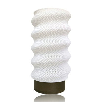 Azure Pontus Lumina Twist portable table lamp with a gold finish, showcasing a modern lighting design with a flexible, twisting form.