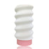 Pink Lumina Twist portable table lamp by Azure Pontus, featuring a sleek, modern lighting design with a twist-shaped base.
