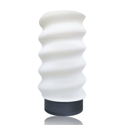 Azure Pontus Lumina Twist portable table lamp in silver with a sleek, modern design and twistable light feature.