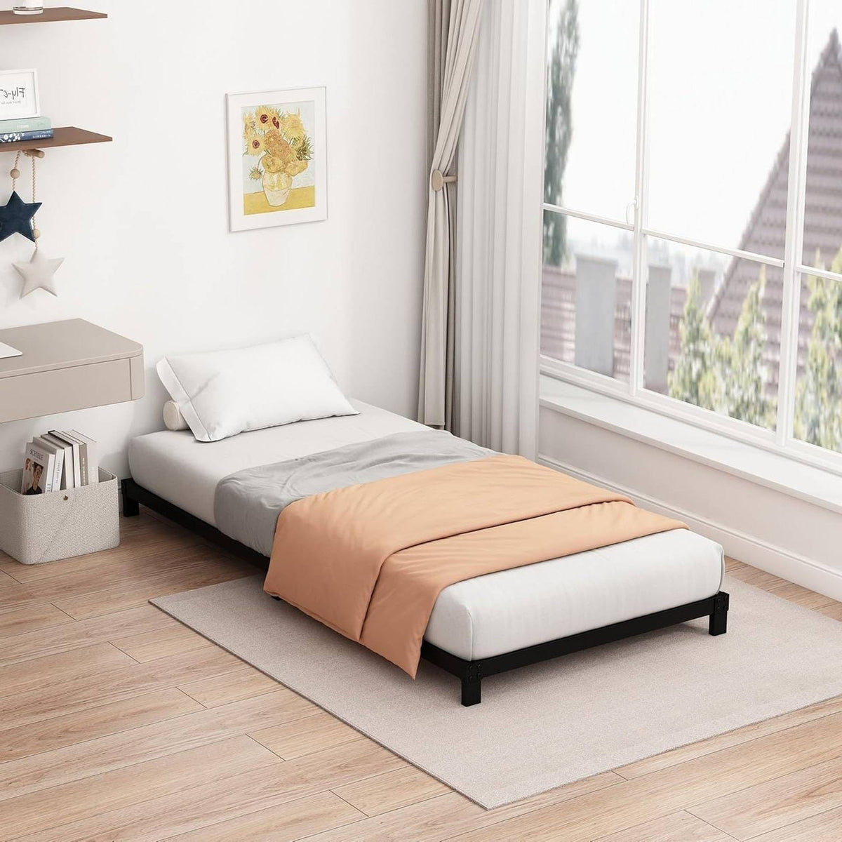 Twin XL size 5-inch Heavy Duty Metal Bed Frame with 3,000 lb. Weight Capacity