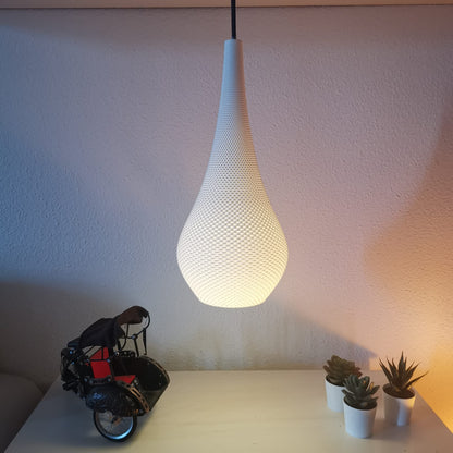Azure Pontus Teardrop Edition Pendant Lamp hanging with a sleek glass teardrop shape and modern lighting design.