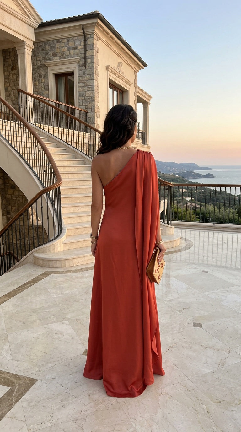 Fuchsia Erebus handbag with elegant summer vacation dress, featuring stylish design and vibrant color, perfect for summer outings.