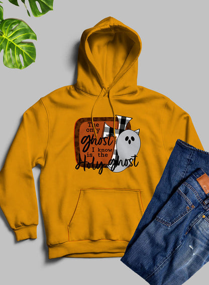 Black hoodie by Jade Thalassa featuring "The Only Ghost I Know" graphic design on the front.