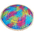 Colorful tie-dye ombre round mandala tapestry wall art with star design, crafted by Silver Hestia, suitable for home decor.