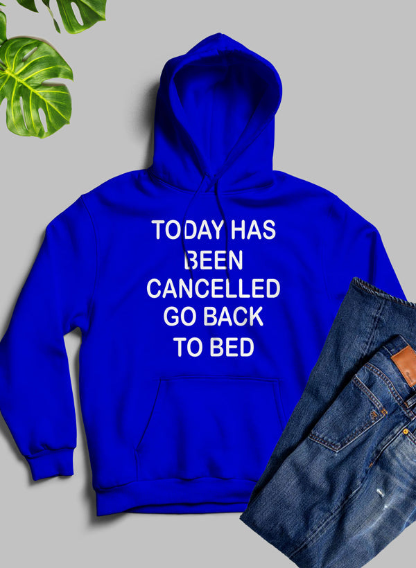 Black "Today Has Ben Cancelled" hoodie by Jade Thalassa, featuring bold printed text on the front.