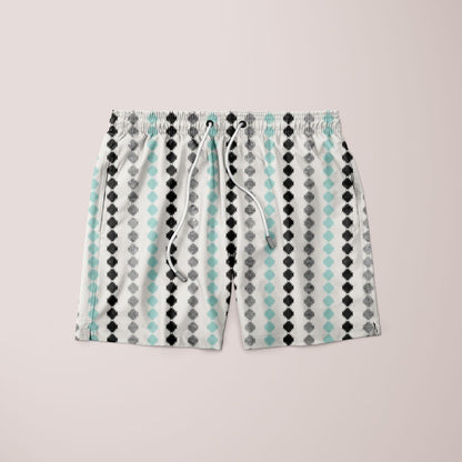 Sky Felix tribal boho pattern minimal shorts with a stylish, colorful tribal design on a lightweight T-shirt.