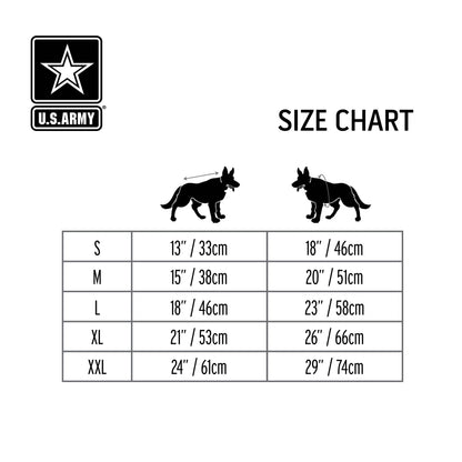 Dark camouflage US Army dog jacket by Beige Antigone, featuring durable fabric and tactical design for pets.