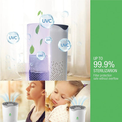 Blush Apollo USB-powered True HEPA air purifier for healthcare, compact device with air filtration components visible in the image.