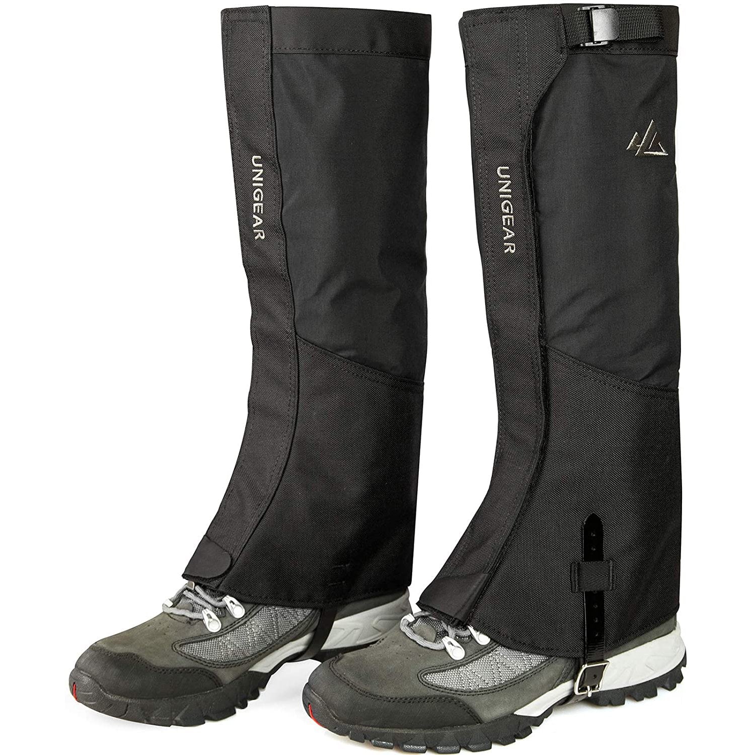 Indigo Eurybia 1000D waterproof leg gaiters for outdoor sports, showing durable, waterproof fabric and adjustable straps for protection.