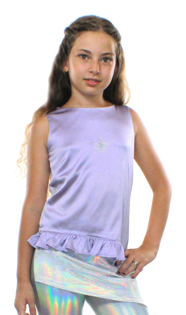 Sky Blue Beech Willow silk A-symmetric blouse for kids and babies, featuring a stylish and soft silk fabric with asymmetrical design.