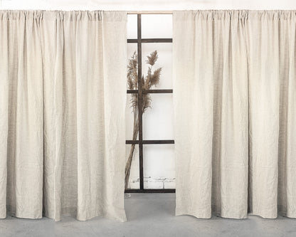 Grey linen curtain with rod pocket from Magenta Sugarplum, showcasing a stylish home decor window treatment.