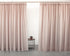 Pale pink linen curtain with tab top design, ideal for home decor, by Magenta Sugarplum.