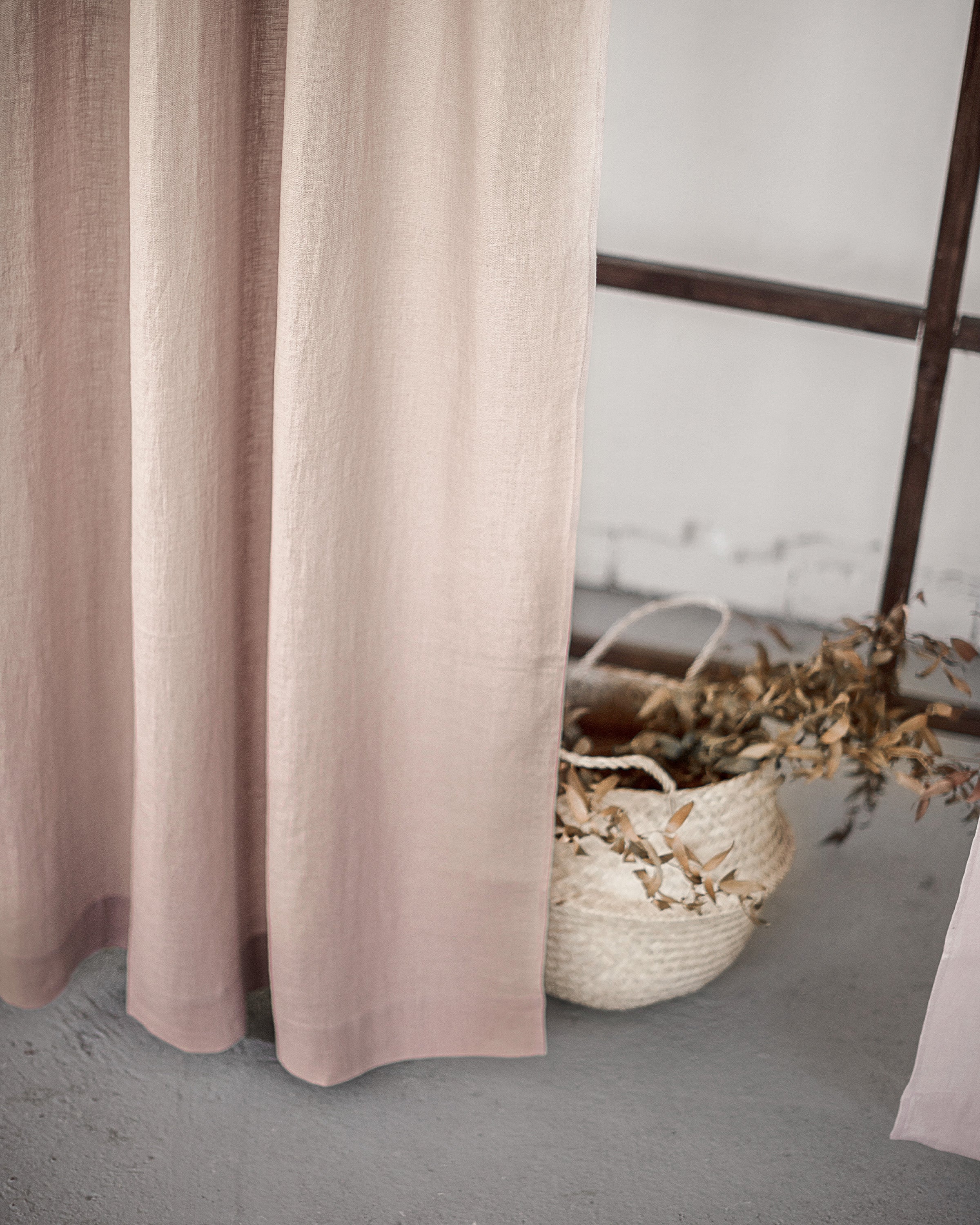 Dark plum linen curtain with tab tops from Magenta Sugarplum, showcasing a textured fabric and stylish home decor design.