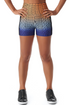 Red Medusa Spiral Booty Shorts in activewear, featuring a stylish spiral design and form-fitting fit for workout and casual wear.