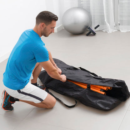 Full body pull-up station from Bigbuy with exercise guide, designed for home gym workouts and strength training.