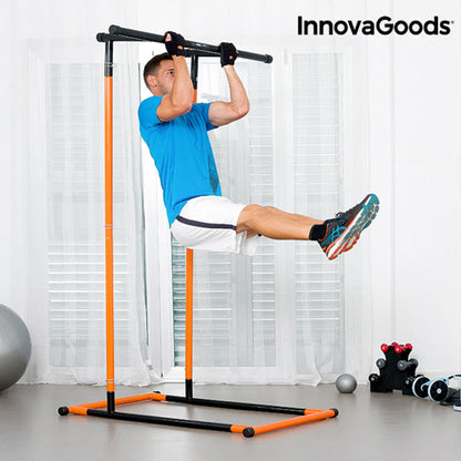 Full body pull-up station by Bigbuy with exercise guide, suitable for indoor fitness workouts and strength training.