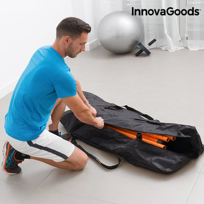 Full body pull-up station by Bigbuy with exercise guide, ideal for strength training and fitness workouts indoors.