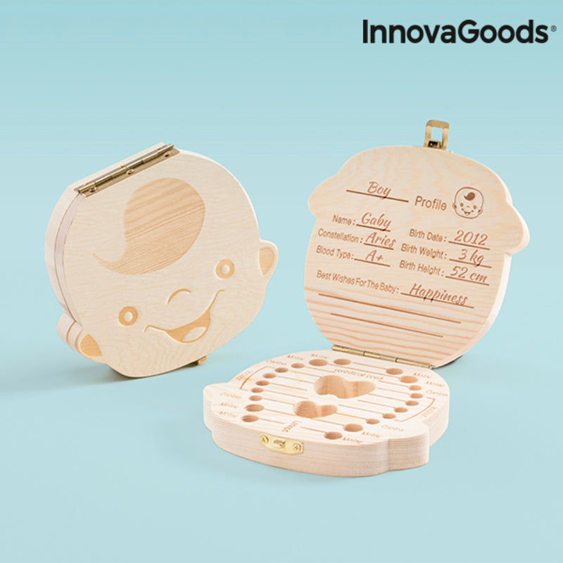 Baby clothing tooth box by Bigbuy, Thooy InnovaGoods, displayed in a close-up showing the compact, colorful storage container.