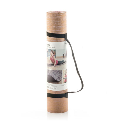 Jute Yoga Mat from Jumat InnovaGoods, durable eco-friendly sports and outdoors equipment, shown flat on the floor.