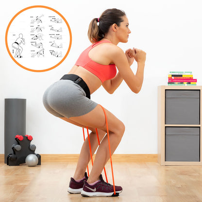 Bigbuy resistance belt with resistance bands for glutes and exercise guide, designed for sports and outdoor workouts.
