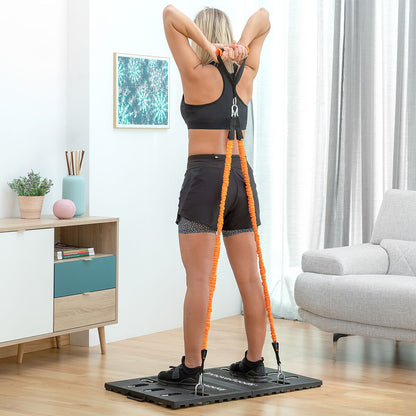 Bigbuy Gympak Max portable training system with integrated exercise guide for sports and outdoor workouts, shown in use.