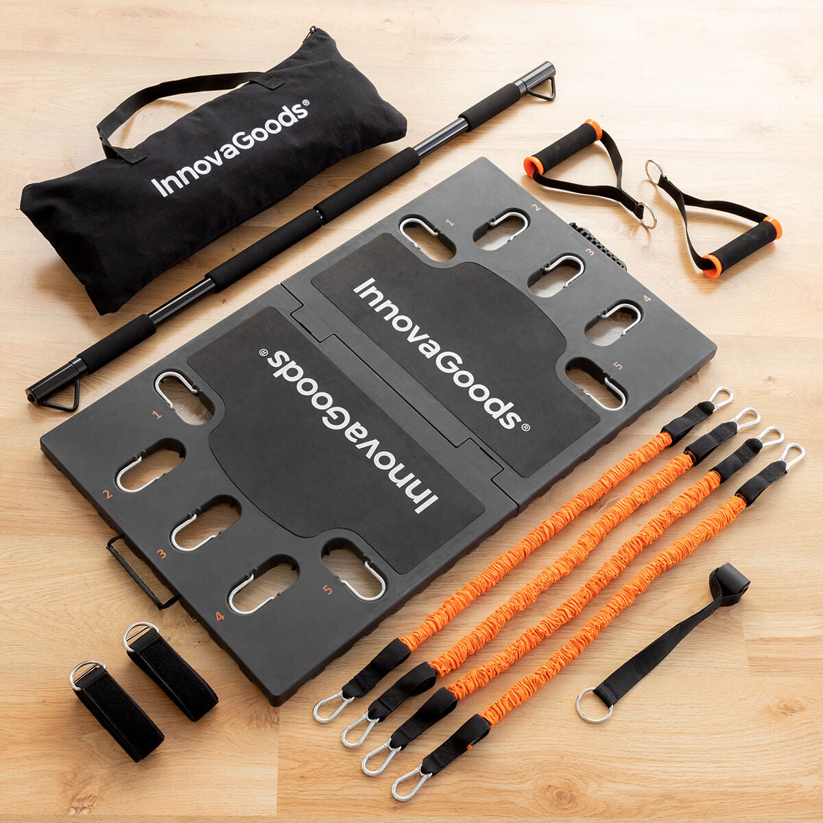 Portable integrated training system with exercise guide by Bigbuy, featuring compact exercise equipment for versatile workouts.