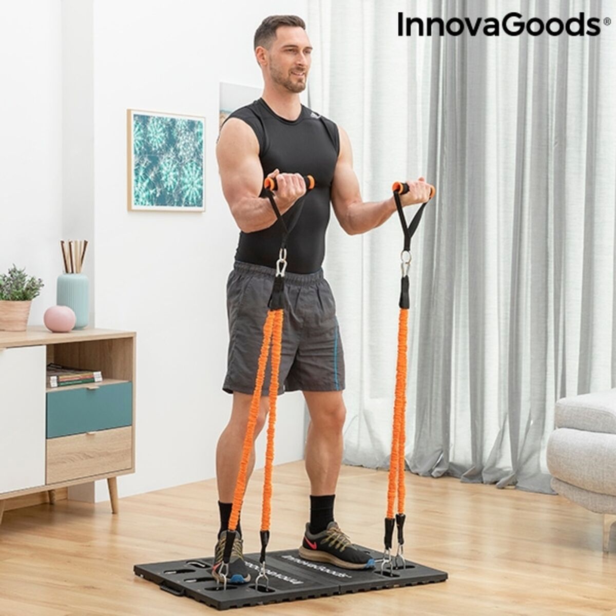 Portable integrated training system with exercise guide by Bigbuy, featuring compact workout equipment for Sports &amp; Outdoors use.