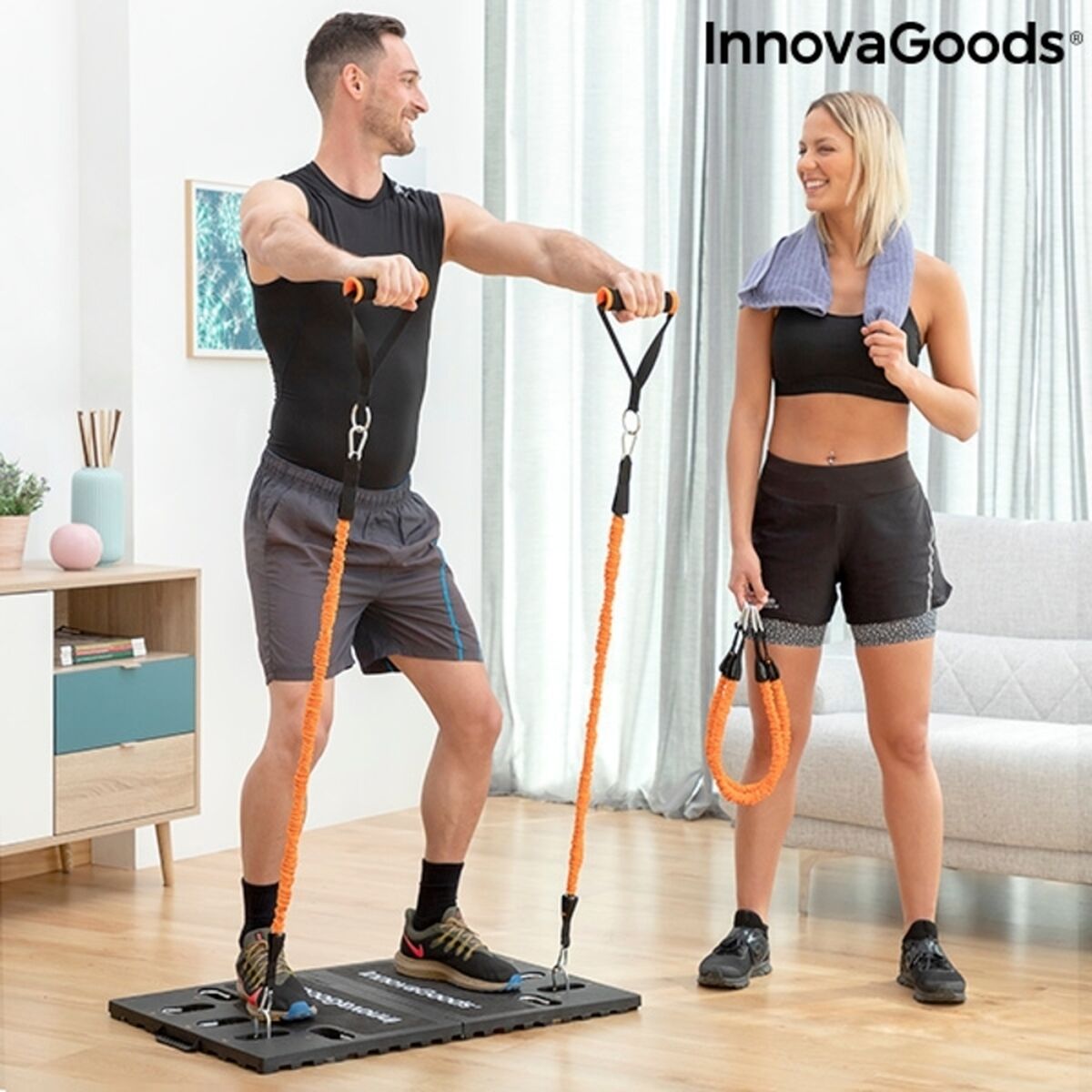Portable training system with exercise guide by Bigbuy, compact sports equipment for versatile workouts at home or on the go.