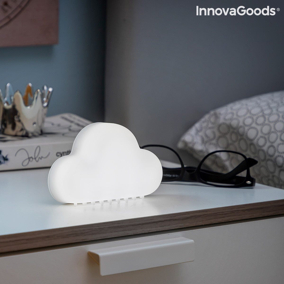 Portable Smart LED Lamp Clominy InnovaGoods for home decor, showcasing a modern, colorful LED table lamp with adjustable brightness.