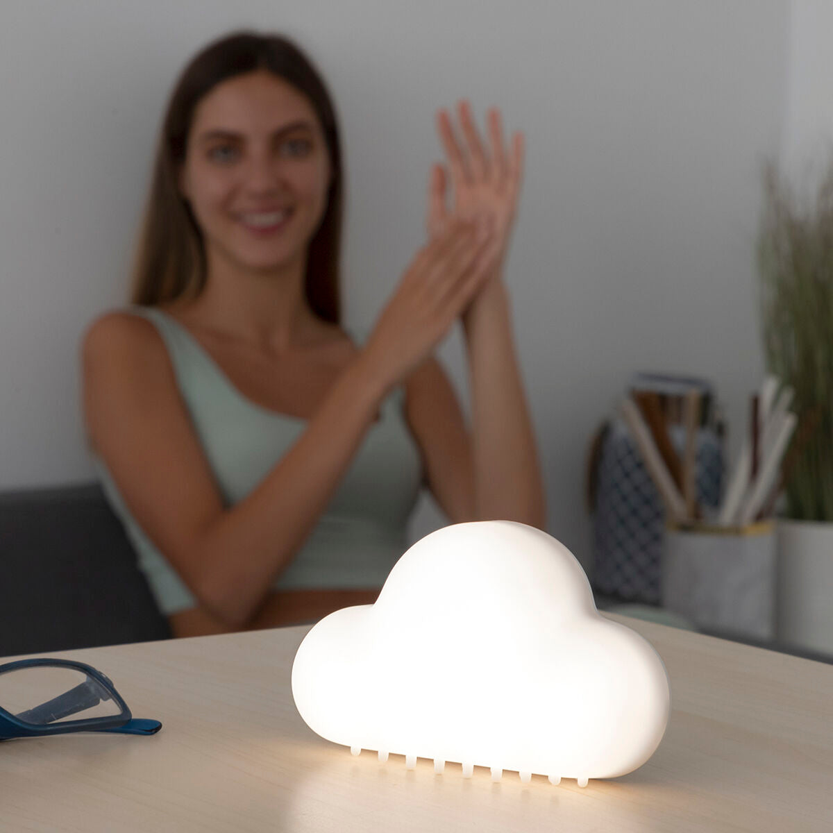 Portable Smart LED lamp by Bigbuy for home decor, featuring sleek design and adjustable lighting, ideal for modern living spaces.