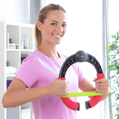Adjustable arm exerciser with resistance bands and exercise guide by Bigbuy, designed for strength training and fitness workouts.