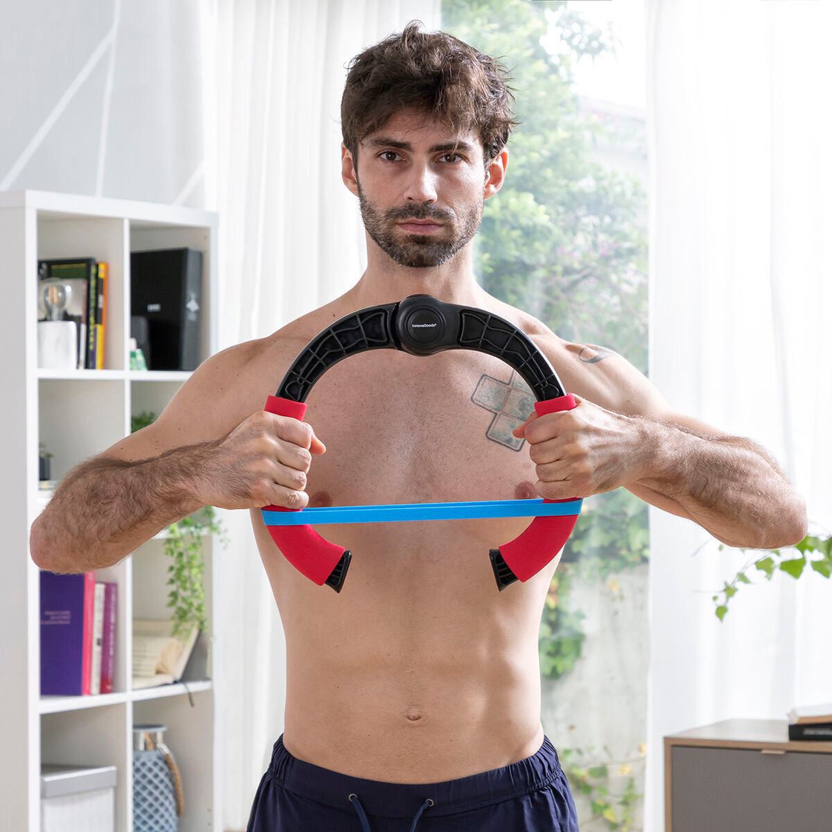 Adjustable arm exerciser with resistance bands and exercise guide from Bigbuy, designed for strength training and fitness workouts.