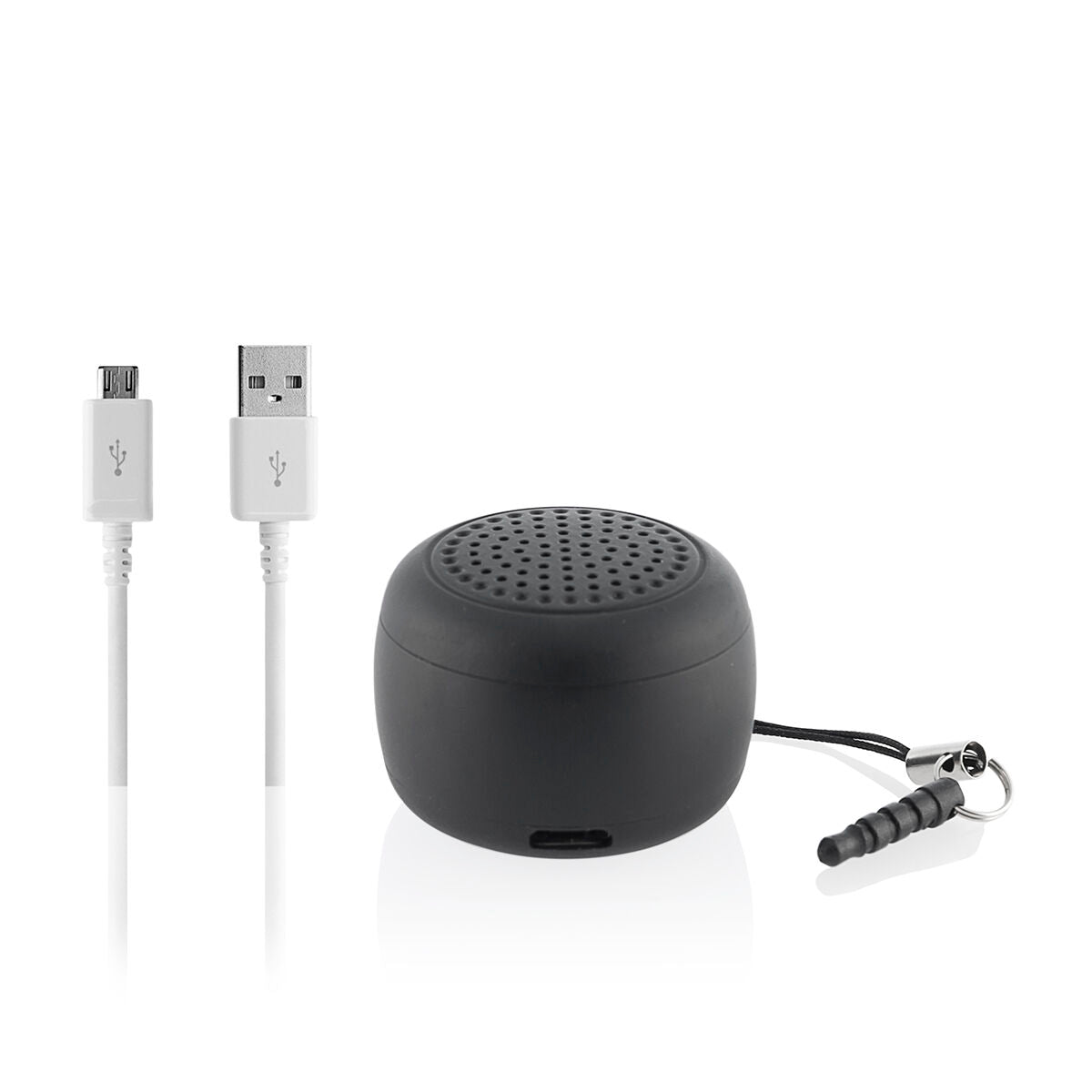 Rechargeable portable wireless mini speaker from Miund InnovaGoods, compact consumer electronics device with buttons and speaker grille.