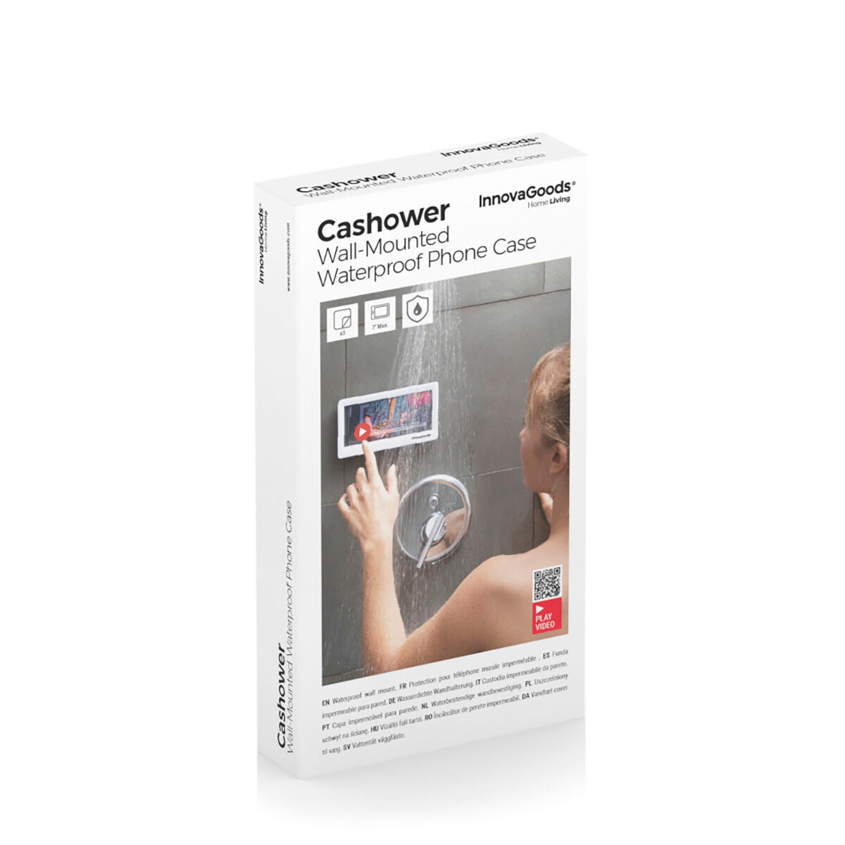 Mobile cover for InnovaGoods Cashower by Bigbuy, shown in black with protective design and tactile surface.