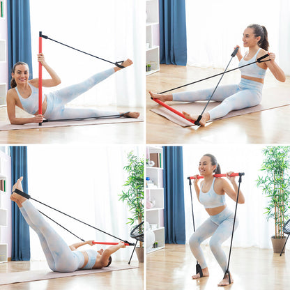 Bigbuy Fitness Bar with resistance bands and exercise guide, suitable for strength training and outdoor workouts.