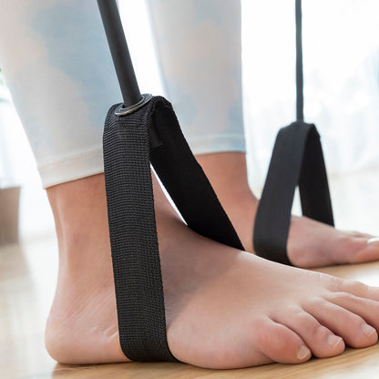 Bigbuy Fitness Bar with resistance bands and exercise guide for versatile workouts, shown with attached bands and instructional materials.