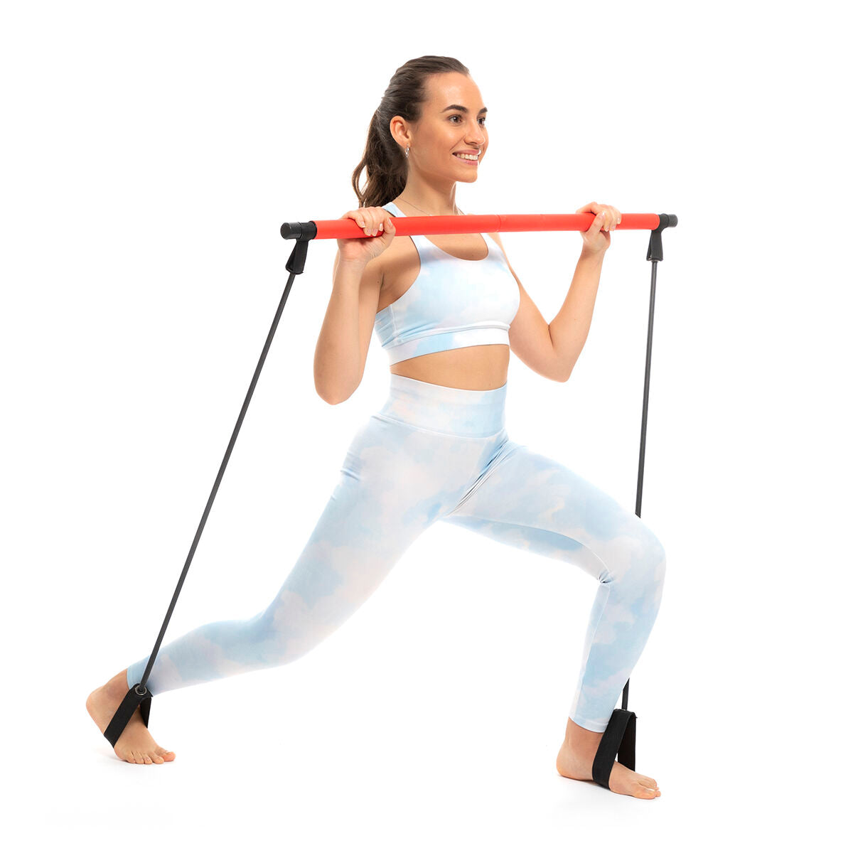 Bigbuy Fitness Bar with Resistance Bands and Exercise Guide, ideal for strength training and workouts at home or gym.