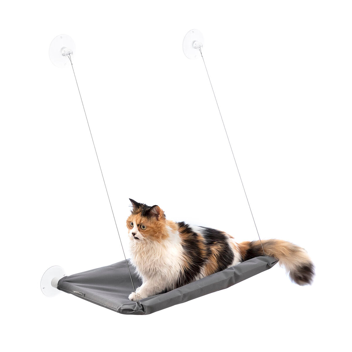 Hanging cat hammock by Bigbuy, made for pets, with soft fabric and sturdy straps for comfortable indoor lounging.