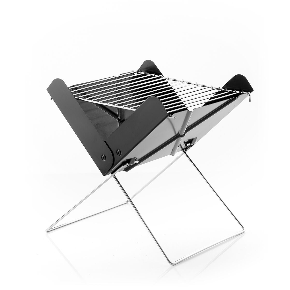 Portable folding charcoal barbecue for garden use by Bigbuy, compact and lightweight for outdoor grilling.