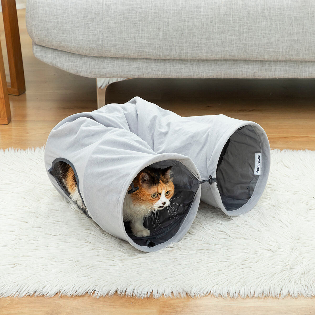 Collapsible pet tunnel by Bigbuy featuring colorful fabric and flexible design for playful cats and small dogs.