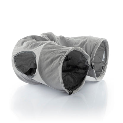 Collapsible pet tunnel by InnovaGoods for pets, shown in a playful, open position with vibrant colors and flexible design.