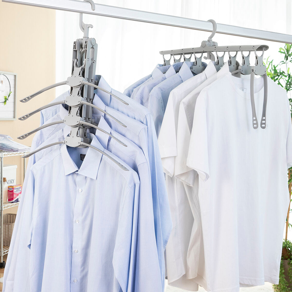 InnovaGoods 8-in-1 Multi Hanger Spavver for organizing clothes and accessories, made of durable furniture-grade material.