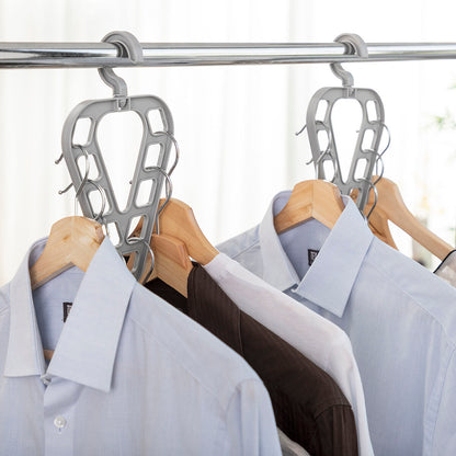 Set of two Bigbuy Orzer InnovaGoods hanger organizers for closet organization, featuring multiple compartments and sleek design.